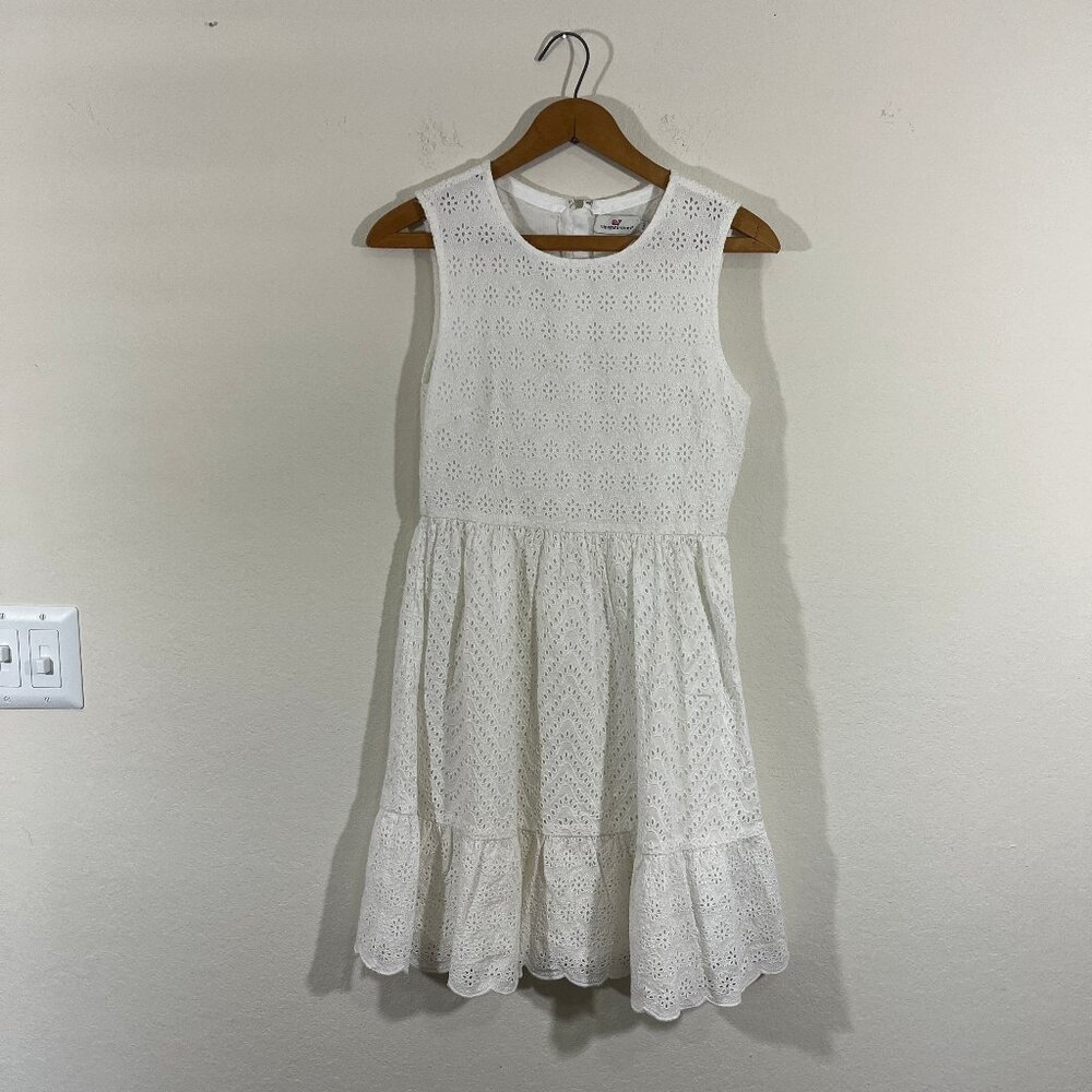 Vineyard Vines Women's White Allamanda Eyelet Dress Size 2 Style 2Q010453